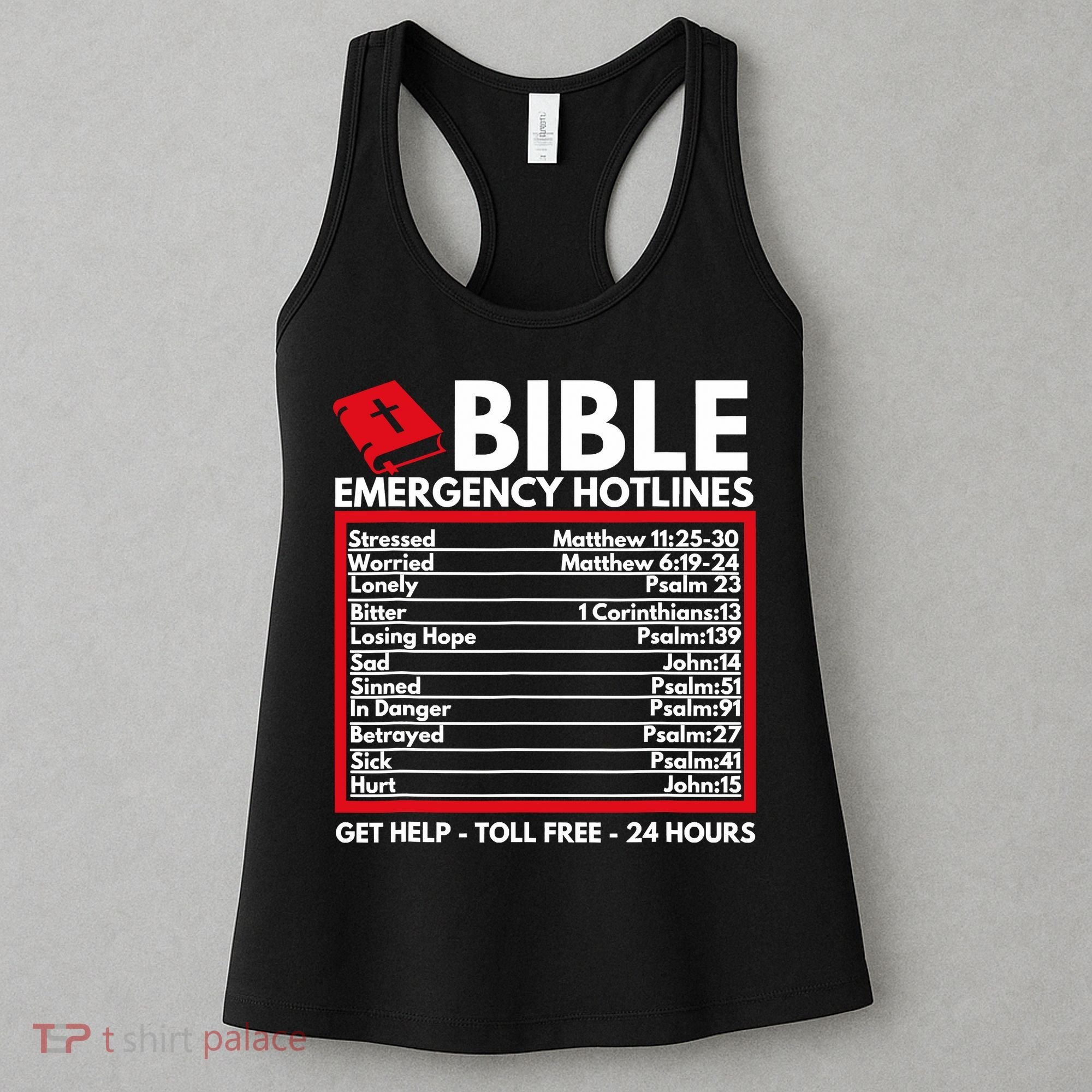 Bible Emergency Numbers Funny Christian Bible Women's Tank Top