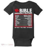 Bible Emergency Numbers Funny Christian Bible Baby Bodysuit thumb 0