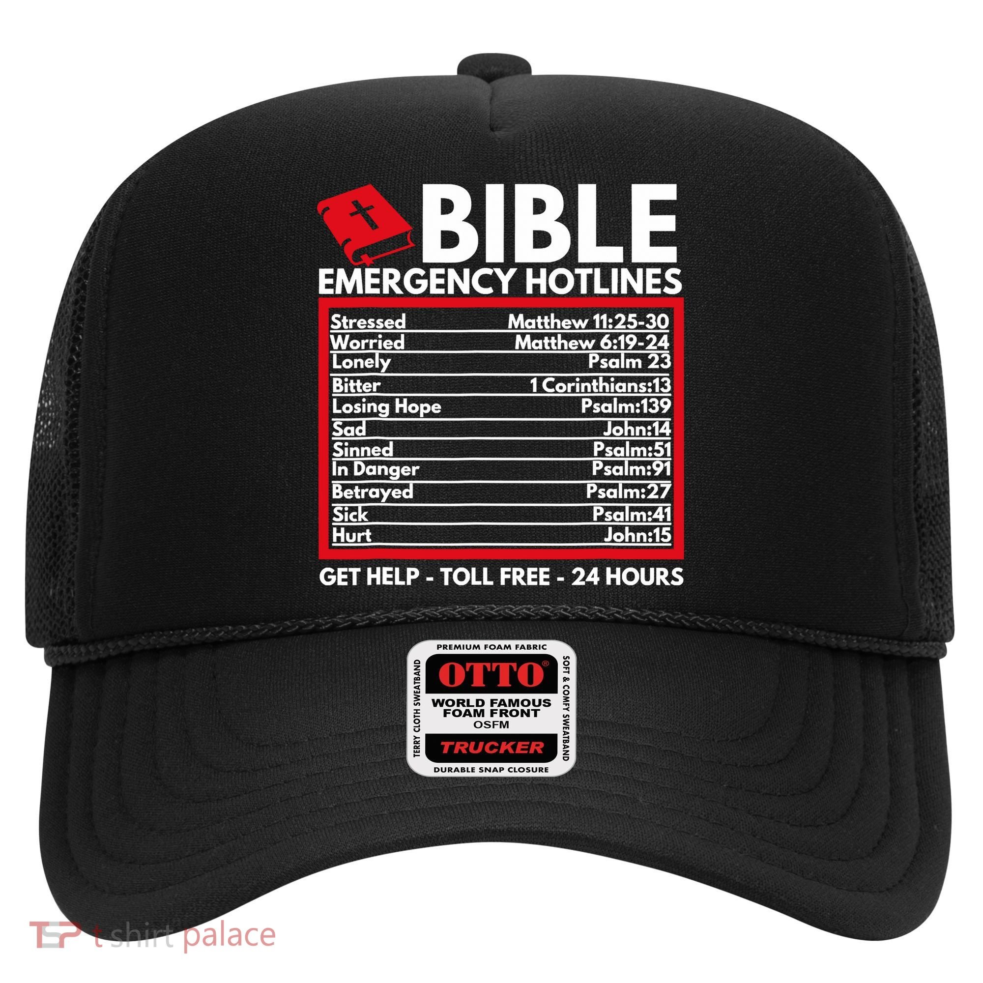 Bible Emergency Numbers Funny Christian Bible Hat