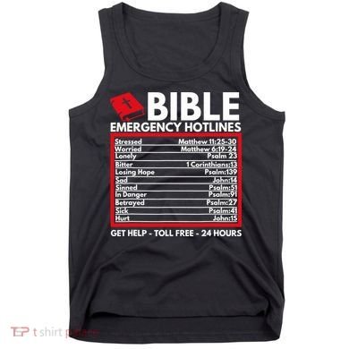 Bible Emergency Numbers Funny Christian Bible Tank Top