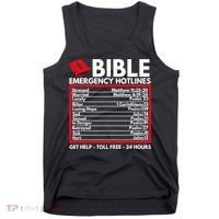 Bible Emergency Numbers Funny Christian Bible Tank Top thumb 0