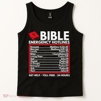 Bible Emergency Numbers Funny Christian Bible Tank Top thumb 2