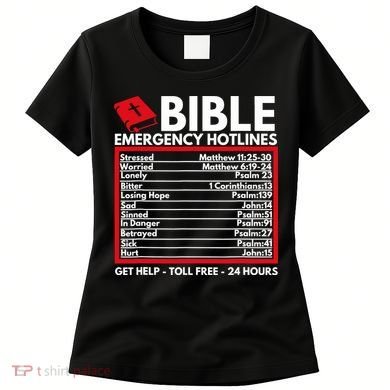 Bible Emergency Numbers Funny Christian Bible Women's T-Shirt