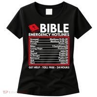 Bible Emergency Numbers Funny Christian Bible Women's T-Shirt thumb 0