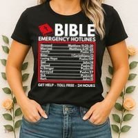 Bible Emergency Numbers Funny Christian Bible Women's T-Shirt thumb 2