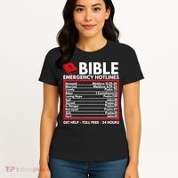 Bible Emergency Numbers Funny Christian Bible Women's T-Shirt thumb 4