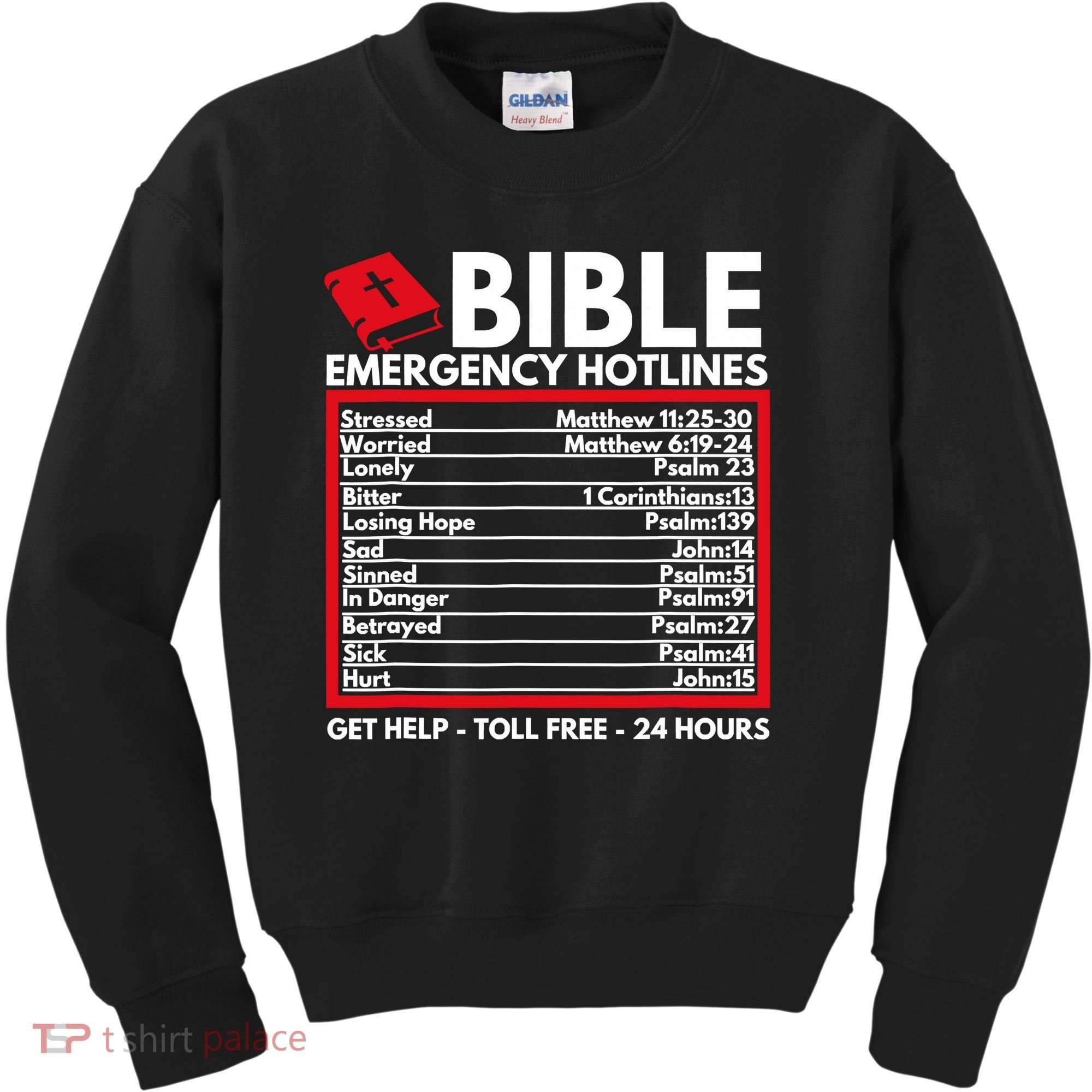 Bible Emergency Numbers Funny Christian Bible Kids Sweatshirt