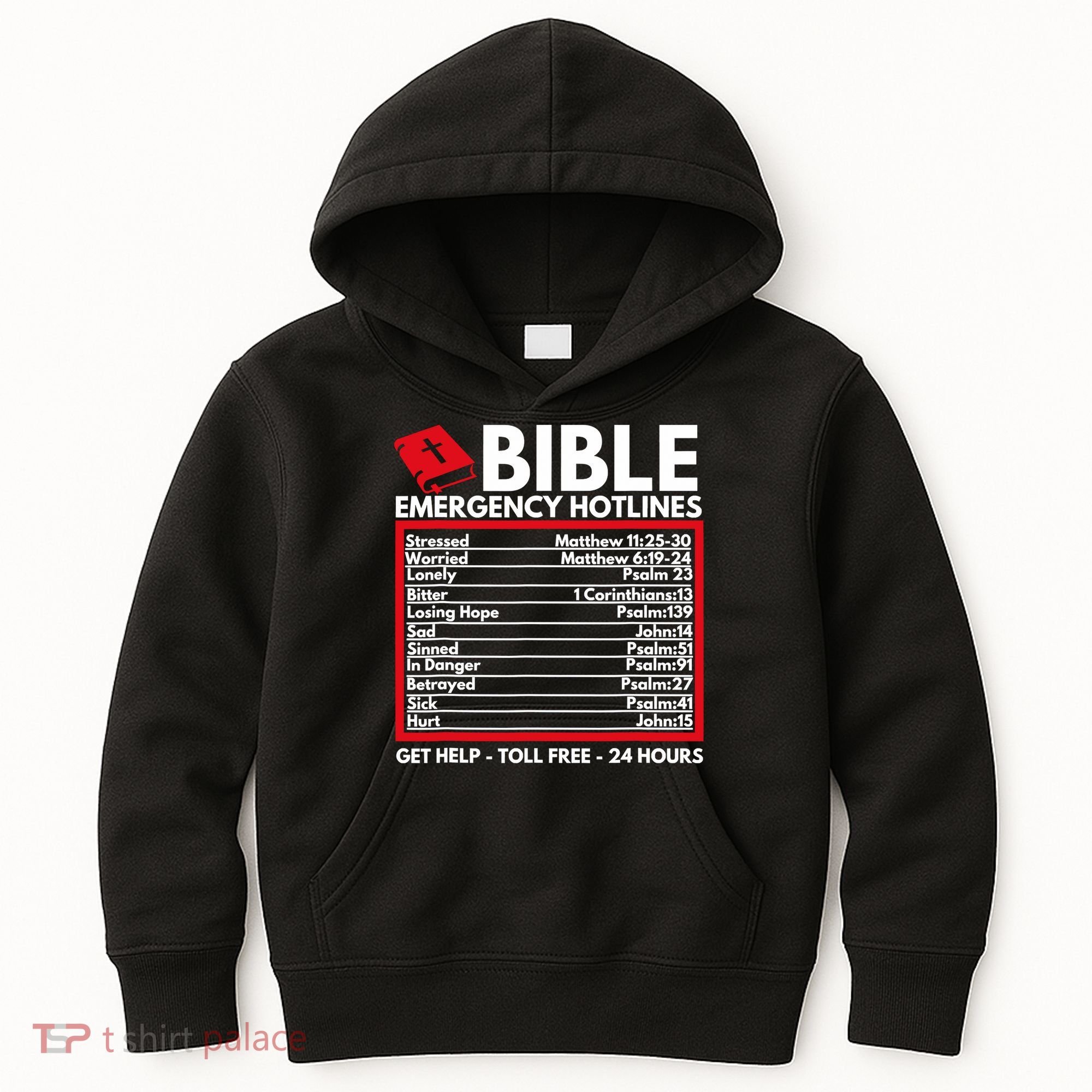 Bible Emergency Numbers Funny Christian Bible Kids Hoodie
