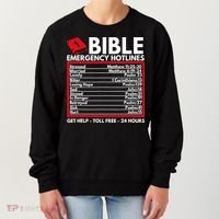 Bible Emergency Numbers Funny Christian Bible Jesus Women's Sweatshirt thumb 0