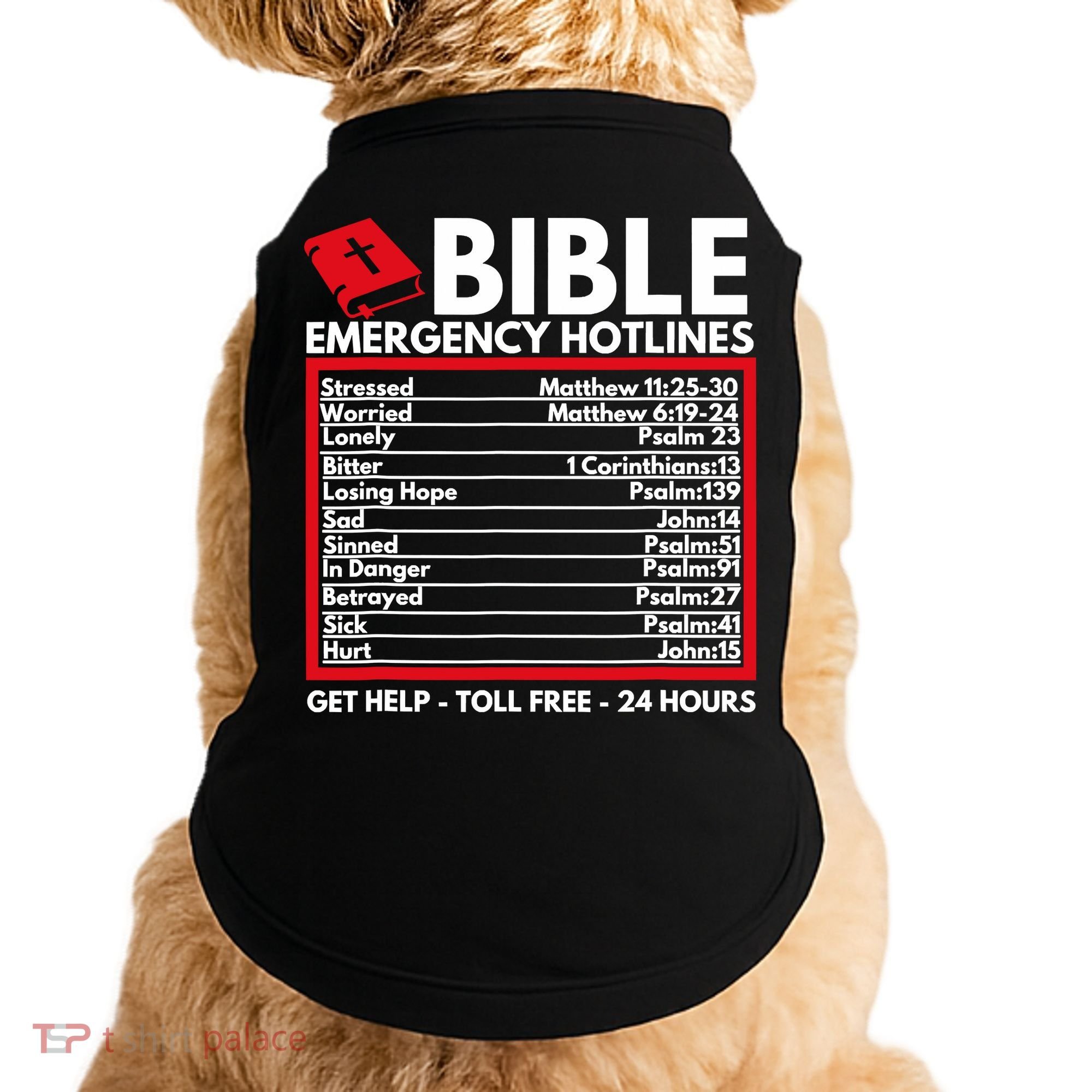 Bible Emergency Numbers Funny Christian Bible Jesus Doggie Tank