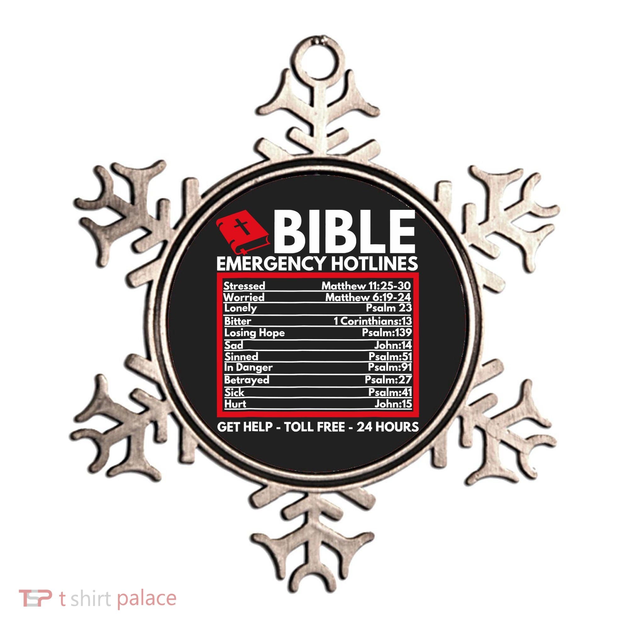 Bible Emergency Numbers Funny Christian Bible Jesus Ornament