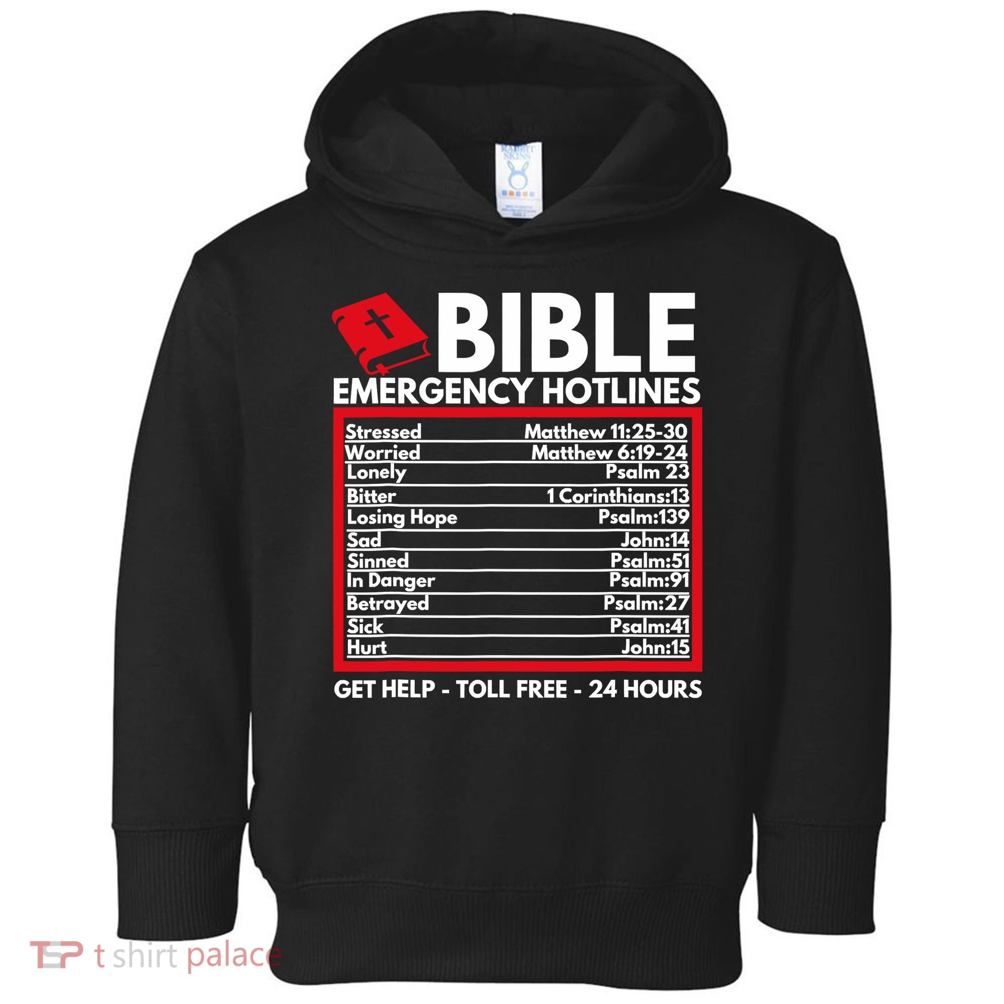 Bible Emergency Numbers Funny Christian Bible Jesus Toddler Hoodie