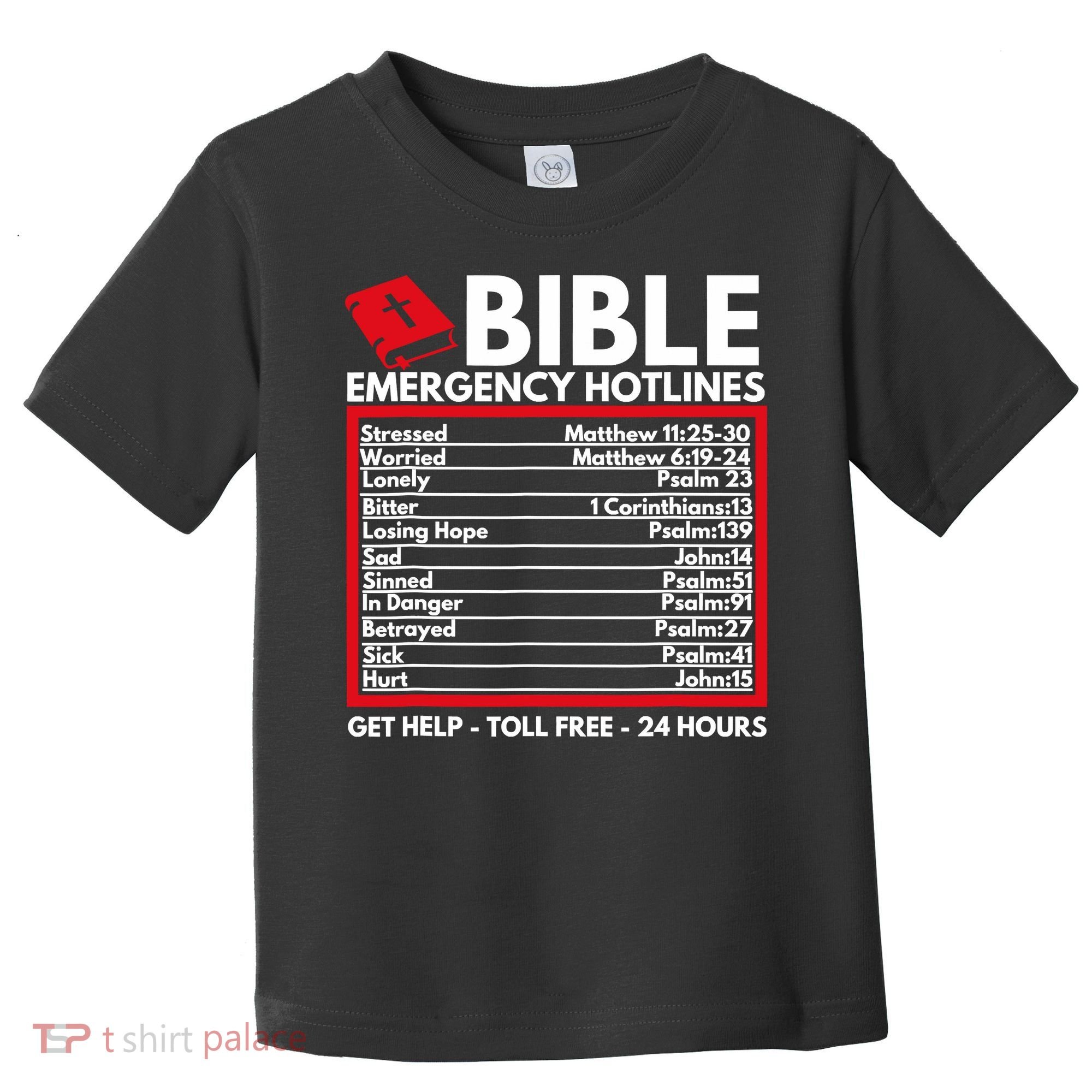 Bible Emergency Numbers Funny Christian Bible Jesus Toddler T-Shirt