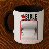 Bible Emergency Numbers Funny Christian Bible & Jesus Quotes Coffee Mug thumb 2