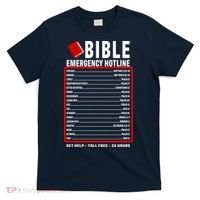 Bible Emergency Numbers Funny Christian Bible & Jesus Quotes T-Shirt thumb 0