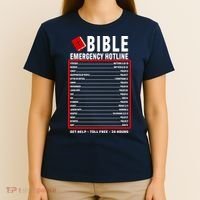 Bible Emergency Numbers Funny Christian Bible & Jesus Quotes T-Shirt thumb 4