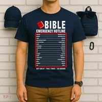 Bible Emergency Numbers Funny Christian Bible & Jesus Quotes T-Shirt thumb 6