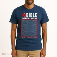 Bible Emergency Numbers Funny Christian Bible & Jesus Quotes Tall T-Shirt thumb 2