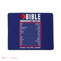 Bible Emergency Numbers Funny Christian Bible & Jesus Quotes Mousepad thumb 0