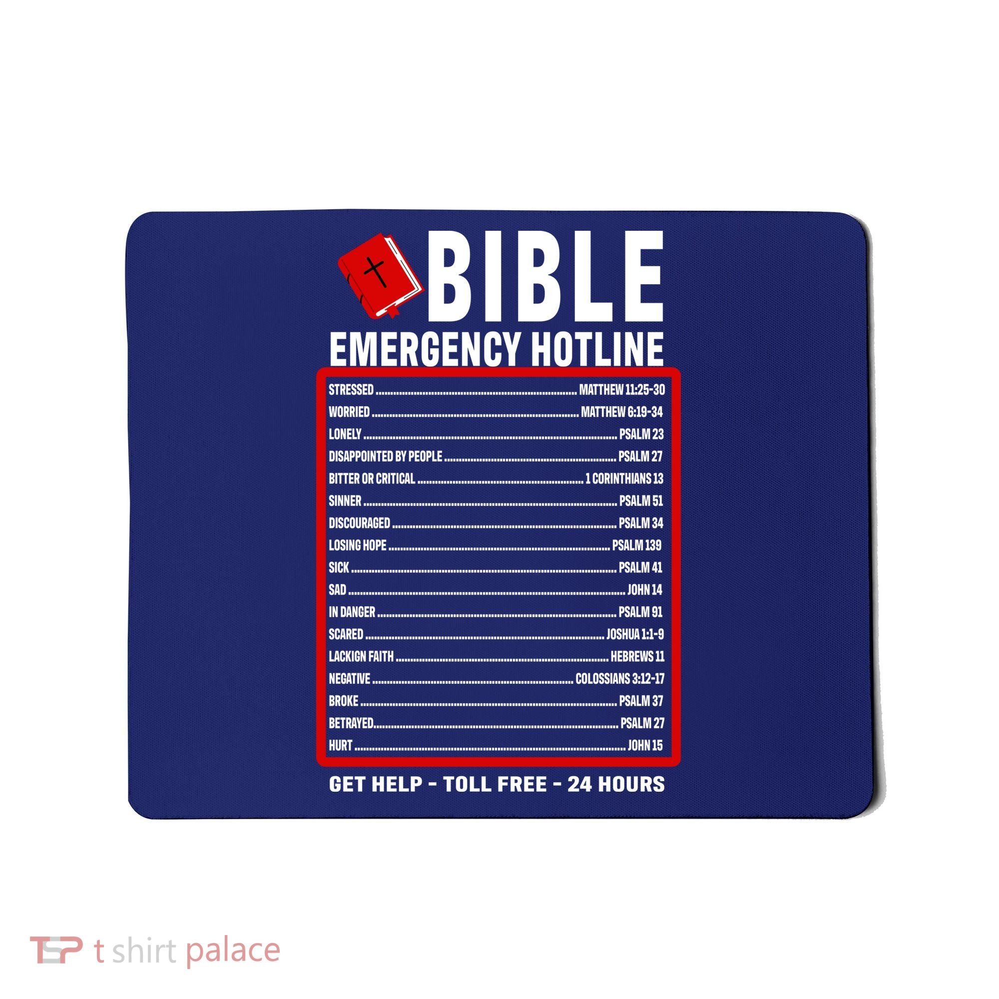 Bible Emergency Numbers Funny Christian Bible & Jesus Quotes Mousepad