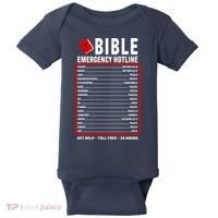Bible Emergency Numbers Funny Christian Bible & Jesus Quotes Baby Bodysuit thumb 0
