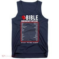 Bible Emergency Numbers Funny Christian Bible & Jesus Quotes Tank Top thumb 0
