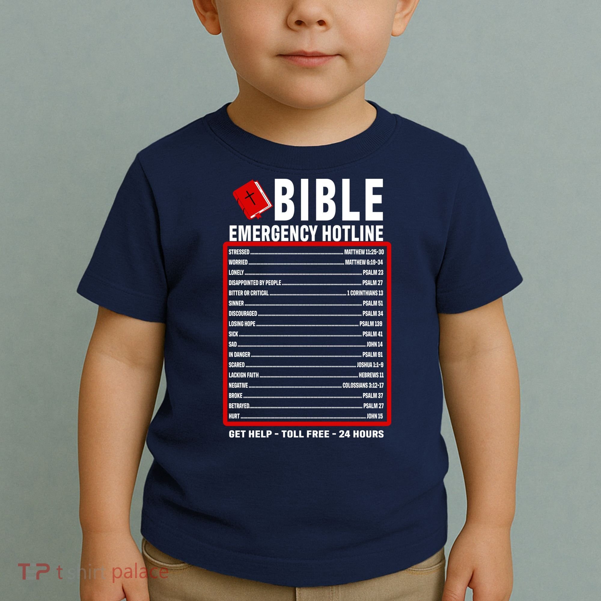 Bible Emergency Numbers Funny Christian Bible & Jesus Quotes Toddler T-Shirt
