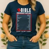 Bible Emergency Numbers Funny Christian Bible & Jesus Quotes Women's T-Shirt thumb 2