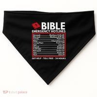 Bible Emergency Numbers Funny Christian Bible & Jesus USA-Made Doggie Bandana thumb 0