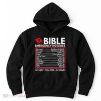 Bible Emergency Numbers Funny Christian Bible & Jesus Hoodie thumb 0