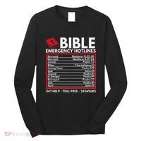 Bible Emergency Numbers Funny Christian Bible & Jesus Long Sleeve Shirt thumb 0