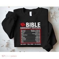 Bible Emergency Numbers Funny Christian Bible & Jesus Sweatshirt thumb 2