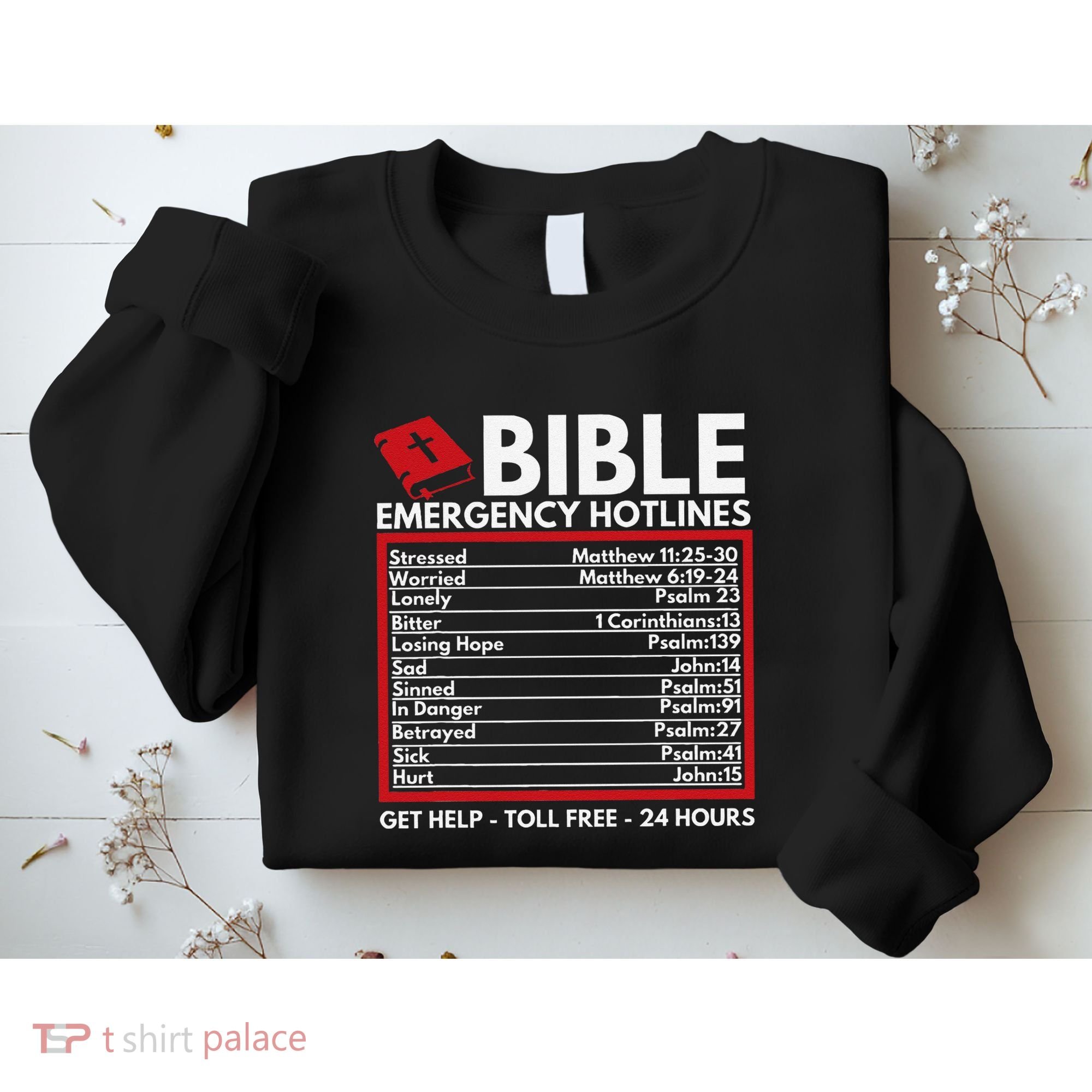 Bible Emergency Numbers Funny Christian Bible & Jesus Sweatshirt