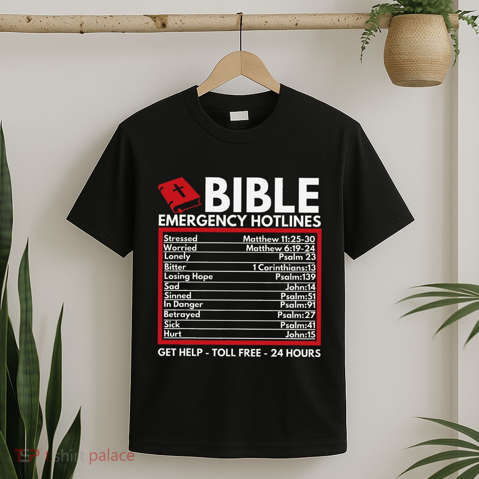 Bible Emergency Numbers Funny Christian Bible & Jesus T-Shirt