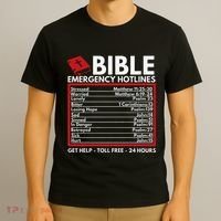 Bible Emergency Numbers Funny Christian Bible & Jesus T-Shirt thumb 3