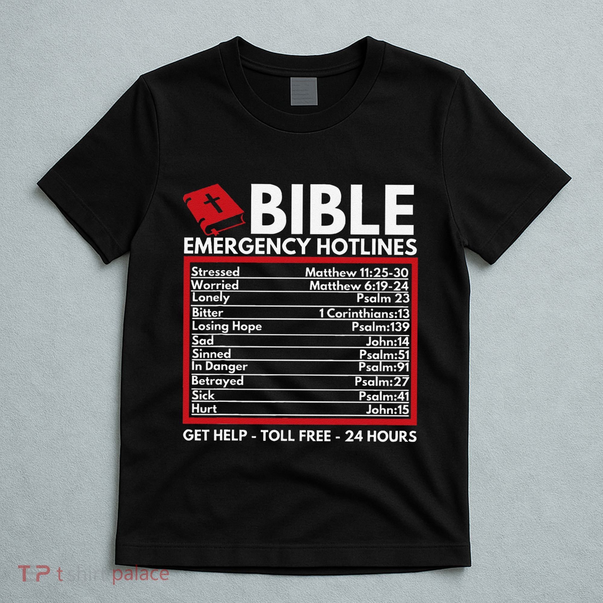 Bible Emergency Numbers Funny Christian Bible & Jesus T-Shirt
