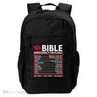 Bible Emergency Numbers Funny Christian Bible & Jesus Backpack thumb 0
