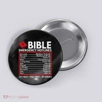 Bible Emergency Numbers Funny Christian Bible & Jesus Button thumb 0