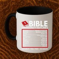 Bible Emergency Numbers Funny Christian Bible & Jesus Coffee Mug thumb 2