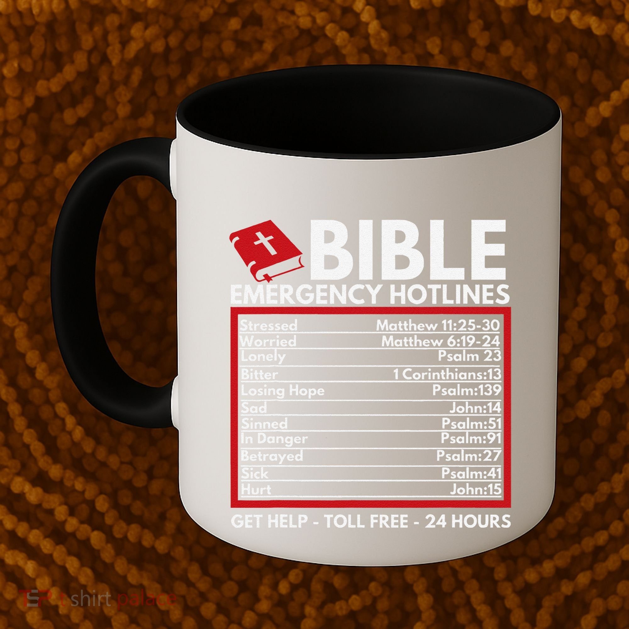Bible Emergency Numbers Funny Christian Bible & Jesus Coffee Mug