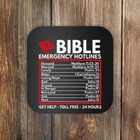 Bible Emergency Numbers Funny Christian Bible & Jesus Coaster thumb 0
