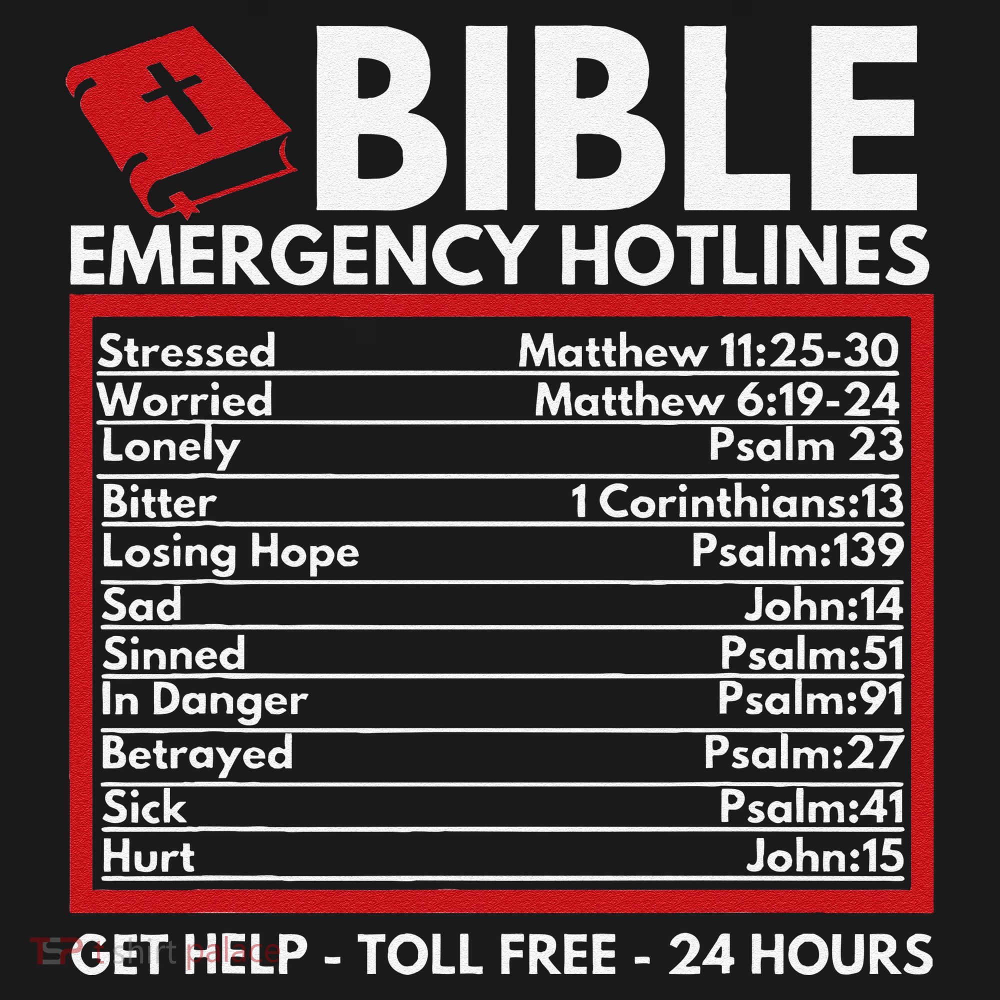 Bible Emergency Numbers Funny Christian Bible & Jesus Women's Hoodie