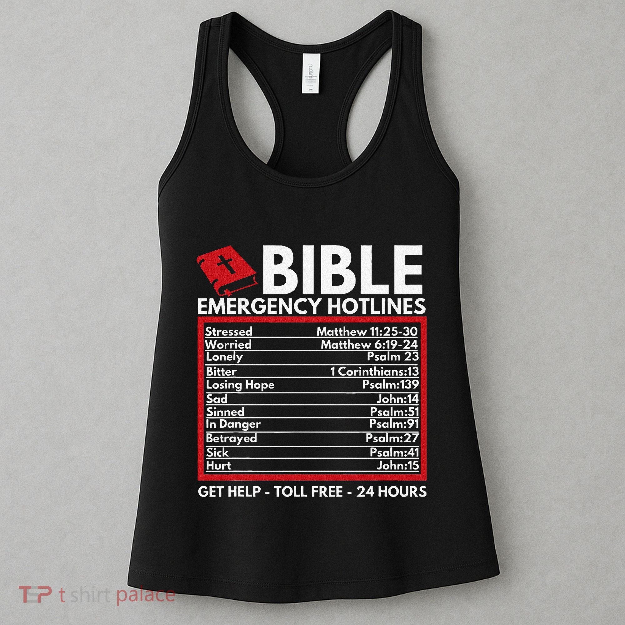 Bible Emergency Numbers Funny Christian Bible & Jesus Women's Tank Top