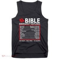 Bible Emergency Numbers Funny Christian Bible & Jesus Tank Top thumb 0