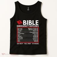Bible Emergency Numbers Funny Christian Bible & Jesus Tank Top thumb 2