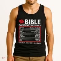 Bible Emergency Numbers Funny Christian Bible & Jesus Tank Top thumb 3