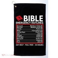 Bible Emergency Numbers Funny Christian Bible & Jesus Golf Towel thumb 0