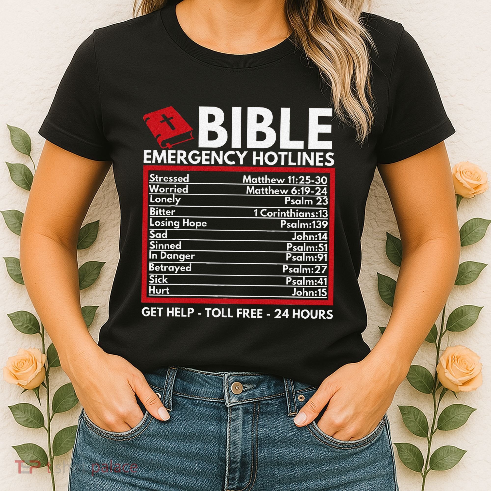 Bible Emergency Numbers Funny Christian Bible & Jesus Women's T-Shirt