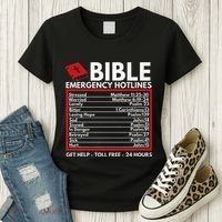 Bible Emergency Numbers Funny Christian Bible & Jesus Women's T-Shirt thumb 3