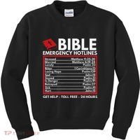 Bible Emergency Numbers Funny Christian Bible & Jesus Kids Sweatshirt thumb 0